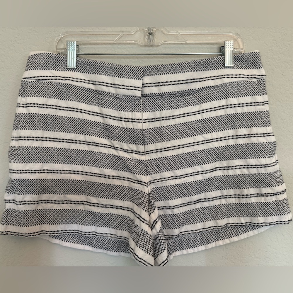 Women's Black and White Striped Shorts by Loft - EUC